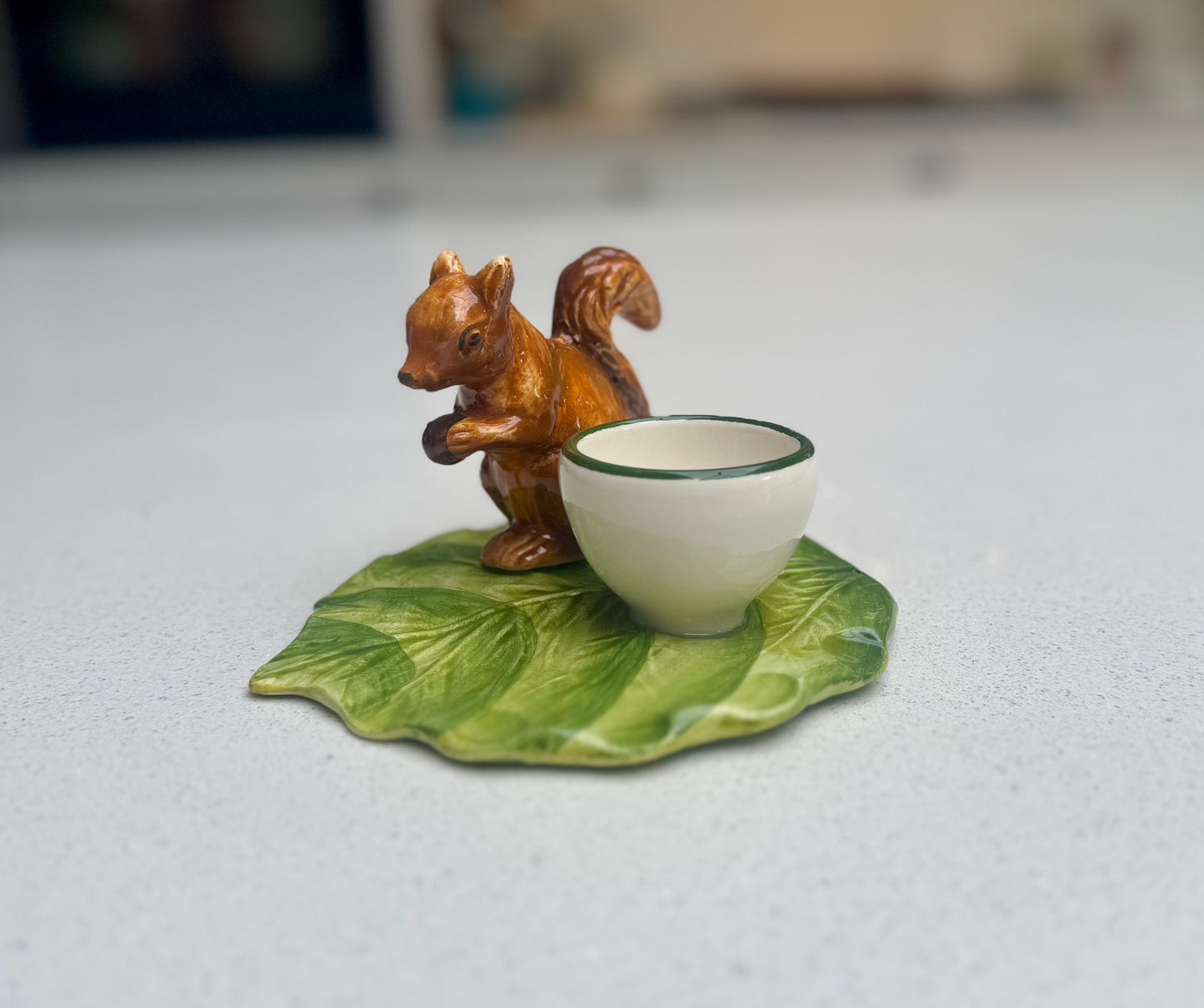Ceramic Squirrel Egg Cup Holder