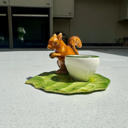 Ceramic Squirrel Egg Cup Holder