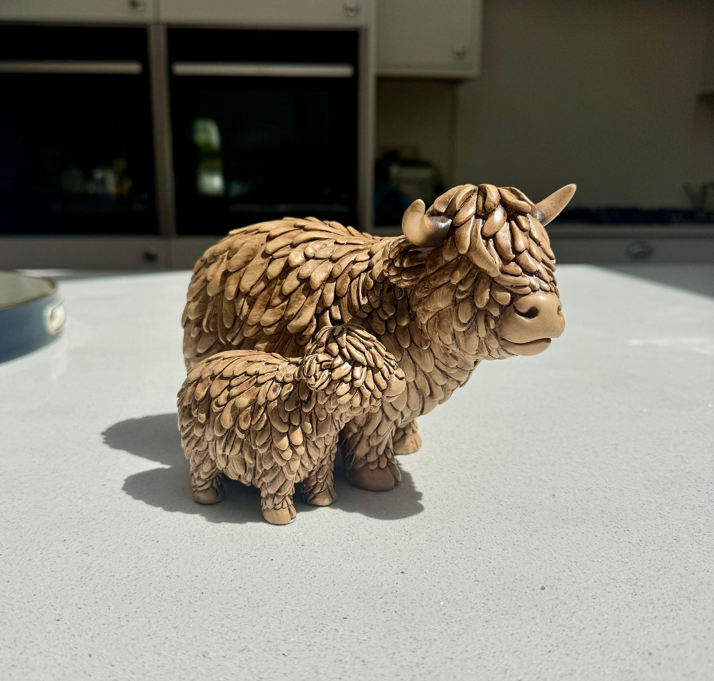 Standing Highland Cow & Calf Ornament - Large