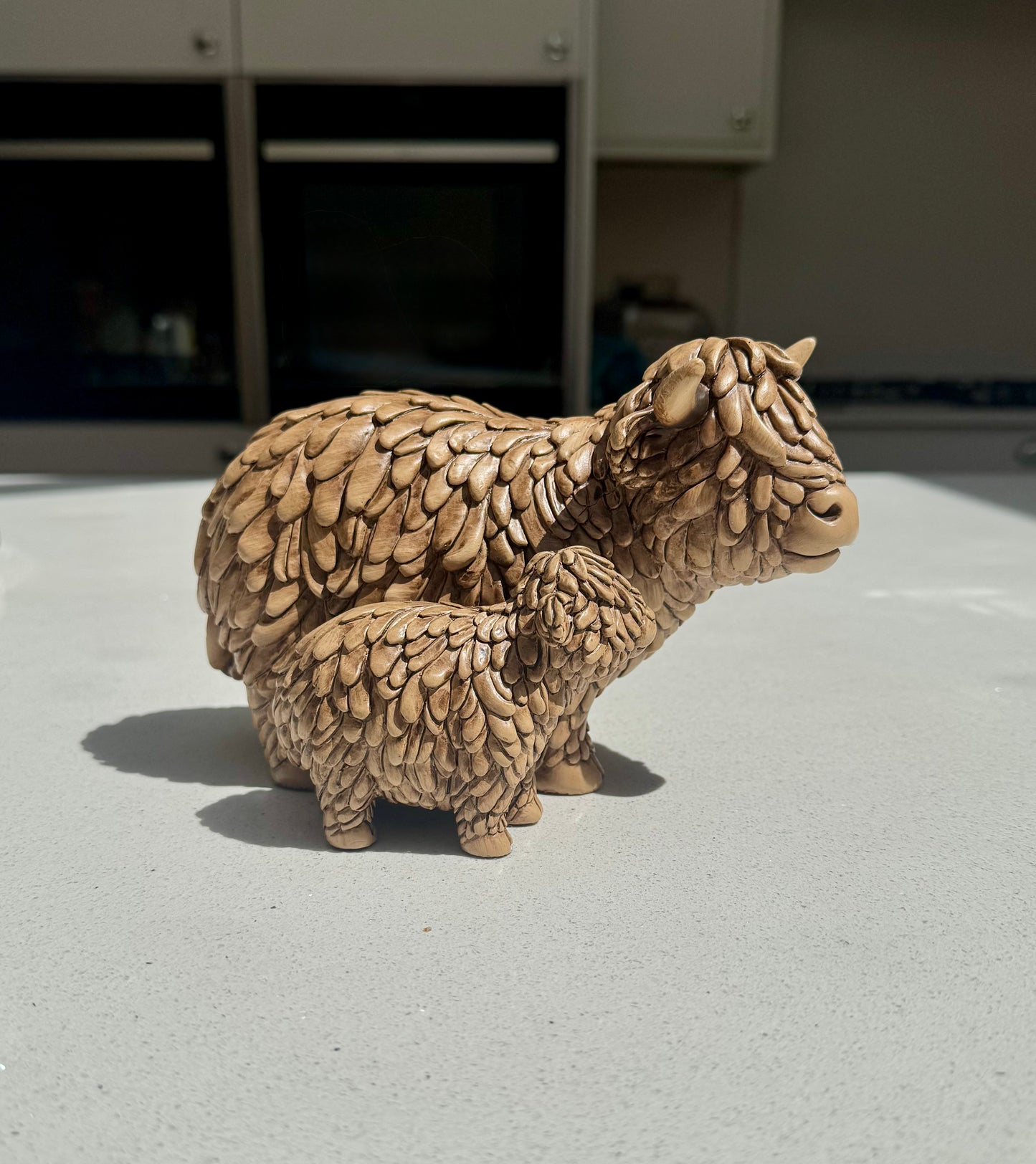 Standing Highland Cow & Calf Ornament - Large
