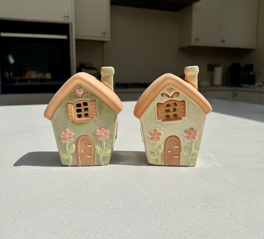 Ceramic Tea Light Houses in Various Colours