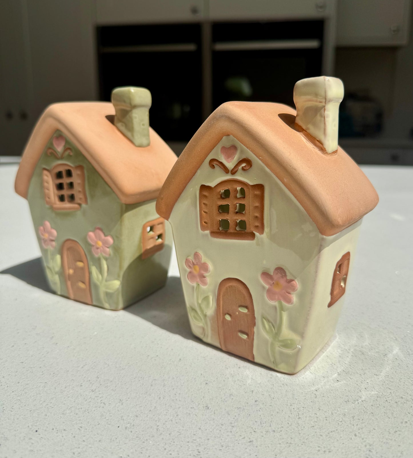 Ceramic Tea Light Houses in Various Colours