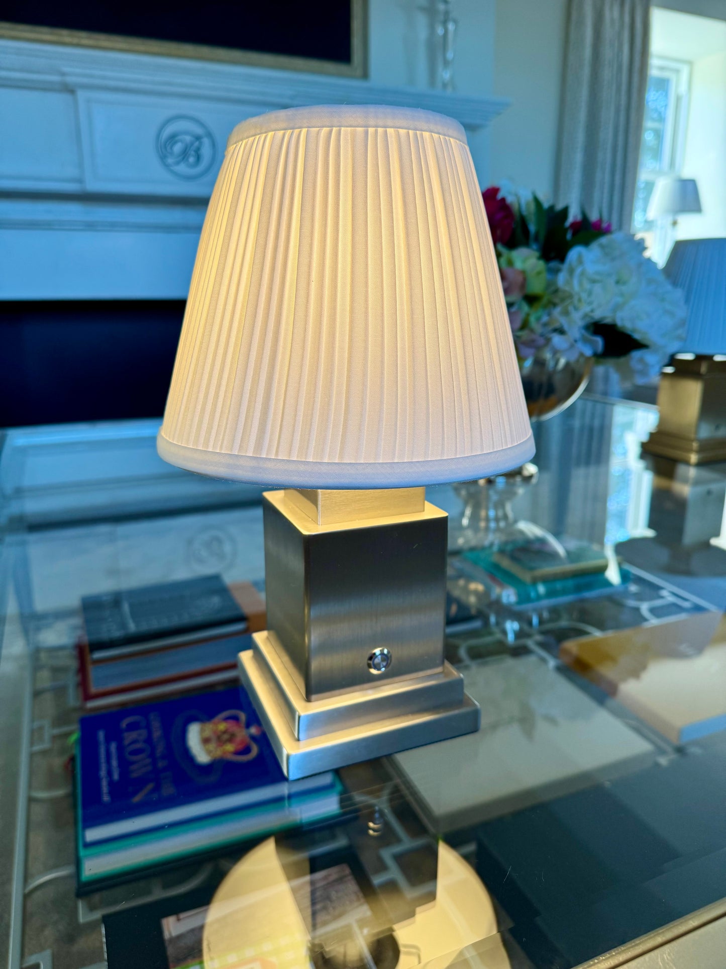 Ludlow Rechargeable Table Lamp in Brushed Steel