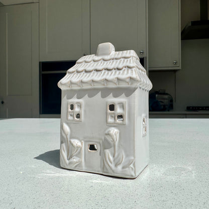 White Ceramic Tealight House