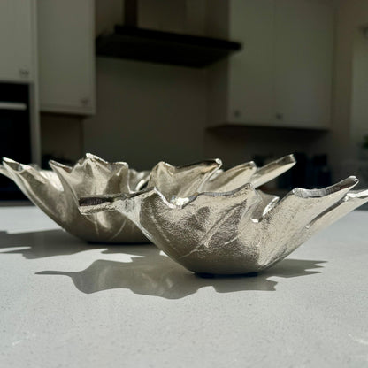 Decorative Leaf Bowl in Cast Aluminium
