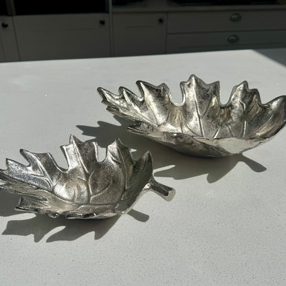 Decorative Leaf Bowl in Cast Aluminium