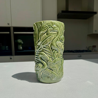 Sage green flamingo glazed ceramic vase 24.5cm – Woollaston White