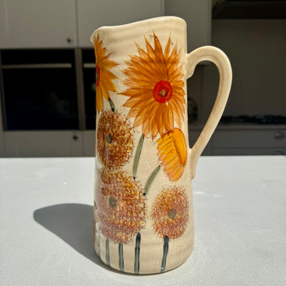 Large Sunflower Ceramic Jug Vase 28cm