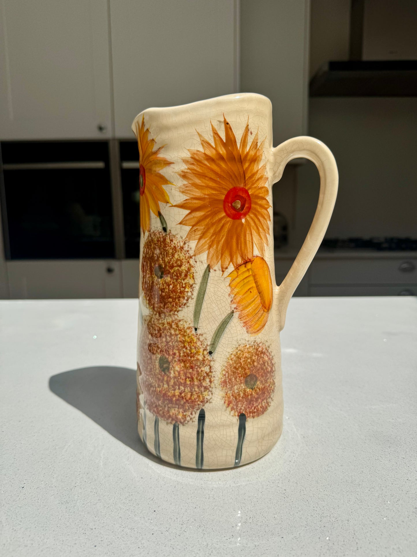 Large Sunflower Ceramic Jug Vase