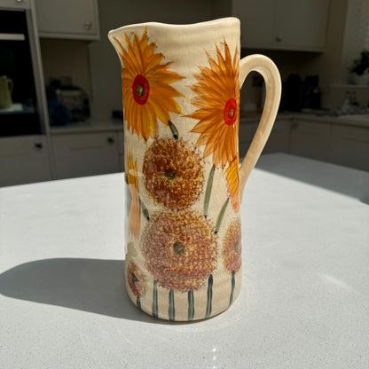 Large Sunflower Ceramic Jug Vase 28cm
