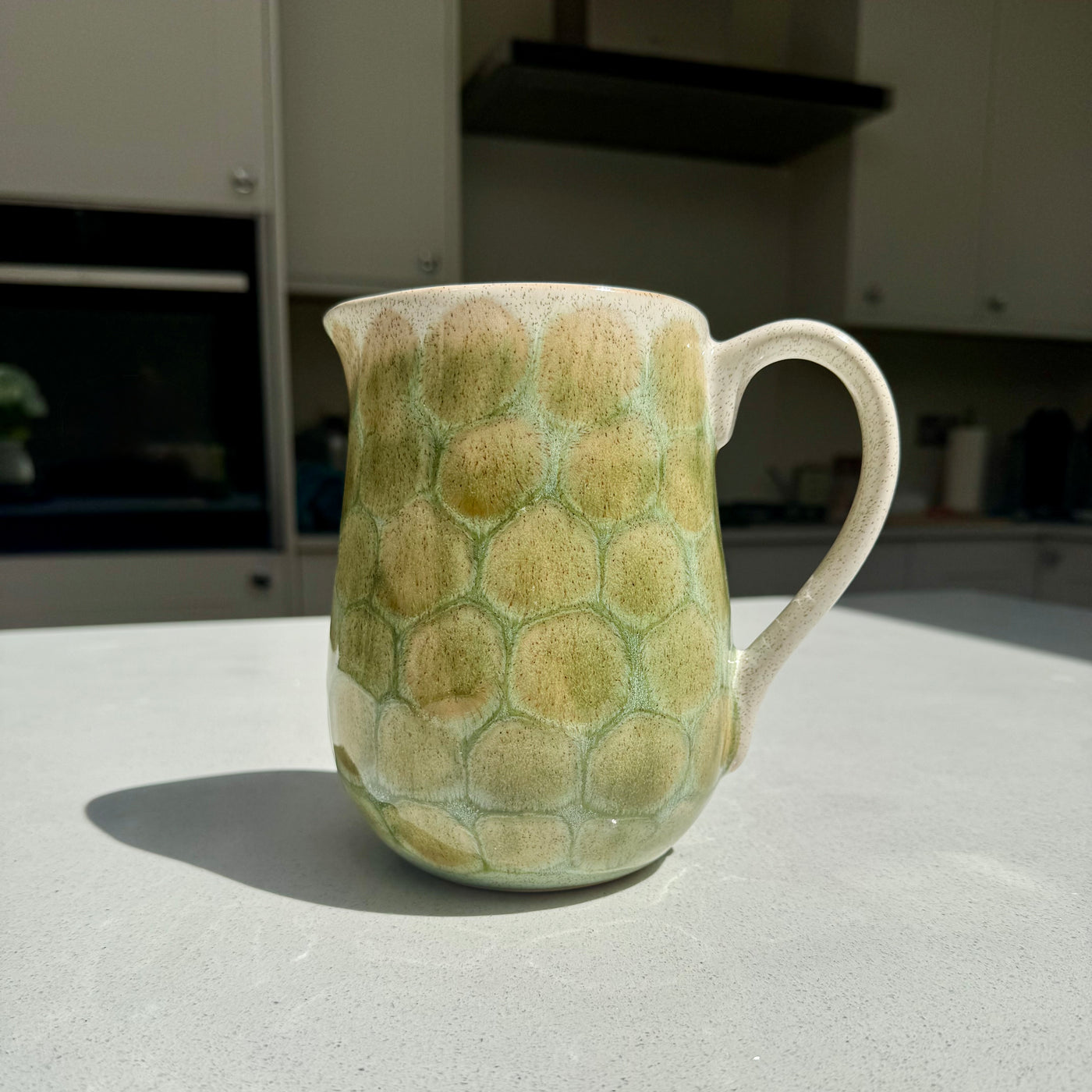 Tortoise Shell Ceramic Jug in Green