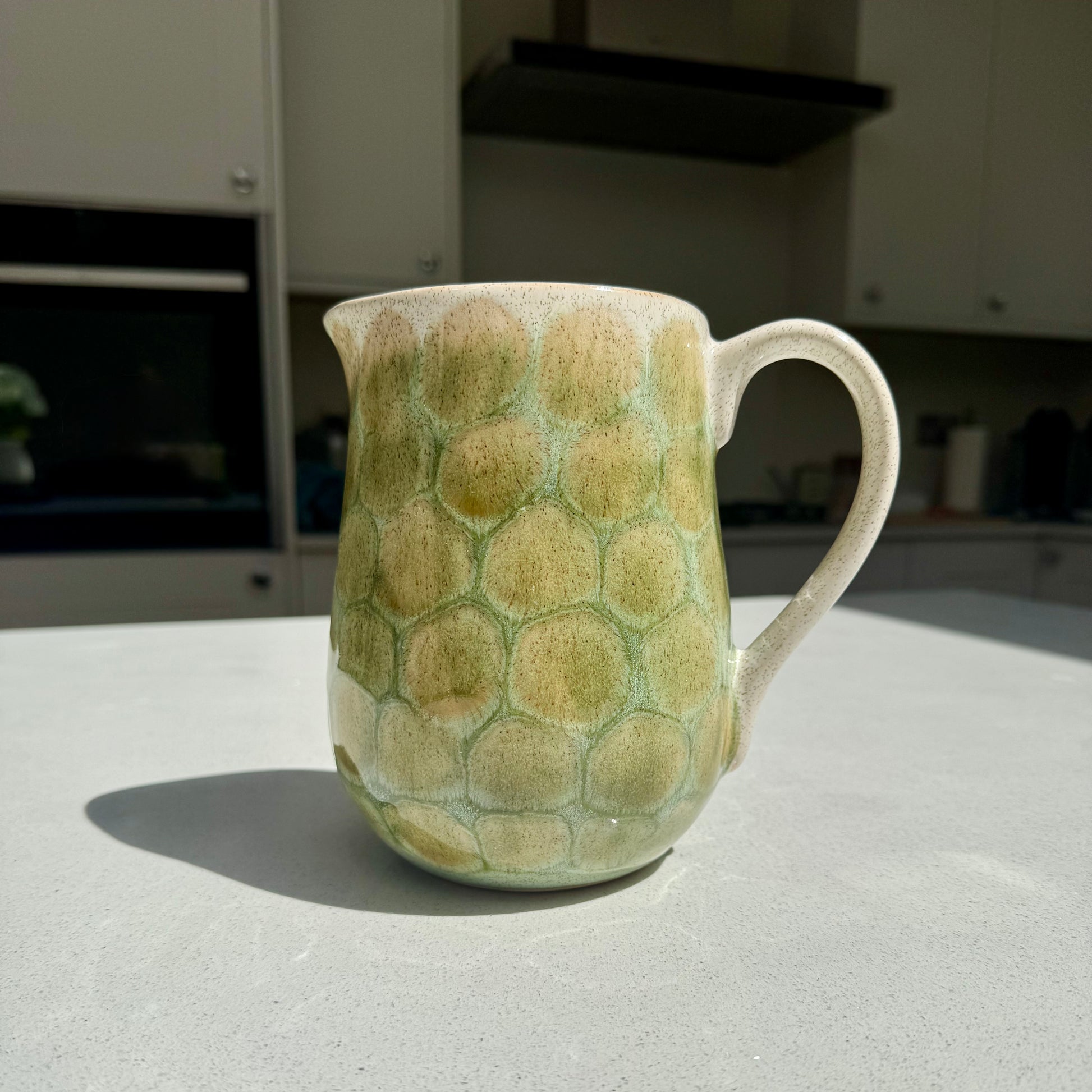 Tortoise Shell Ceramic Jug in Green