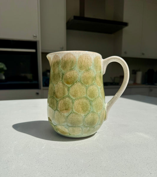 Tortoise Shell Ceramic Jug in Green