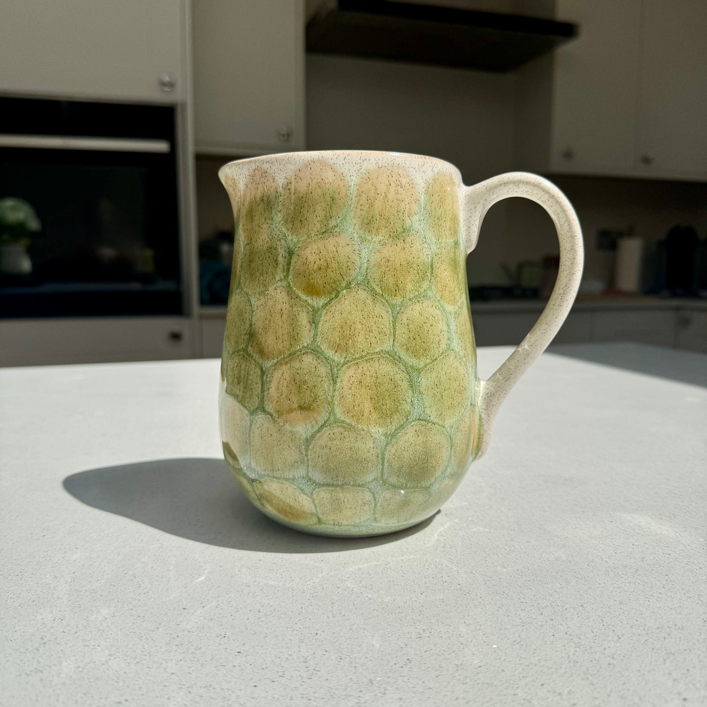 Tortoise Shell Ceramic Jug in Green