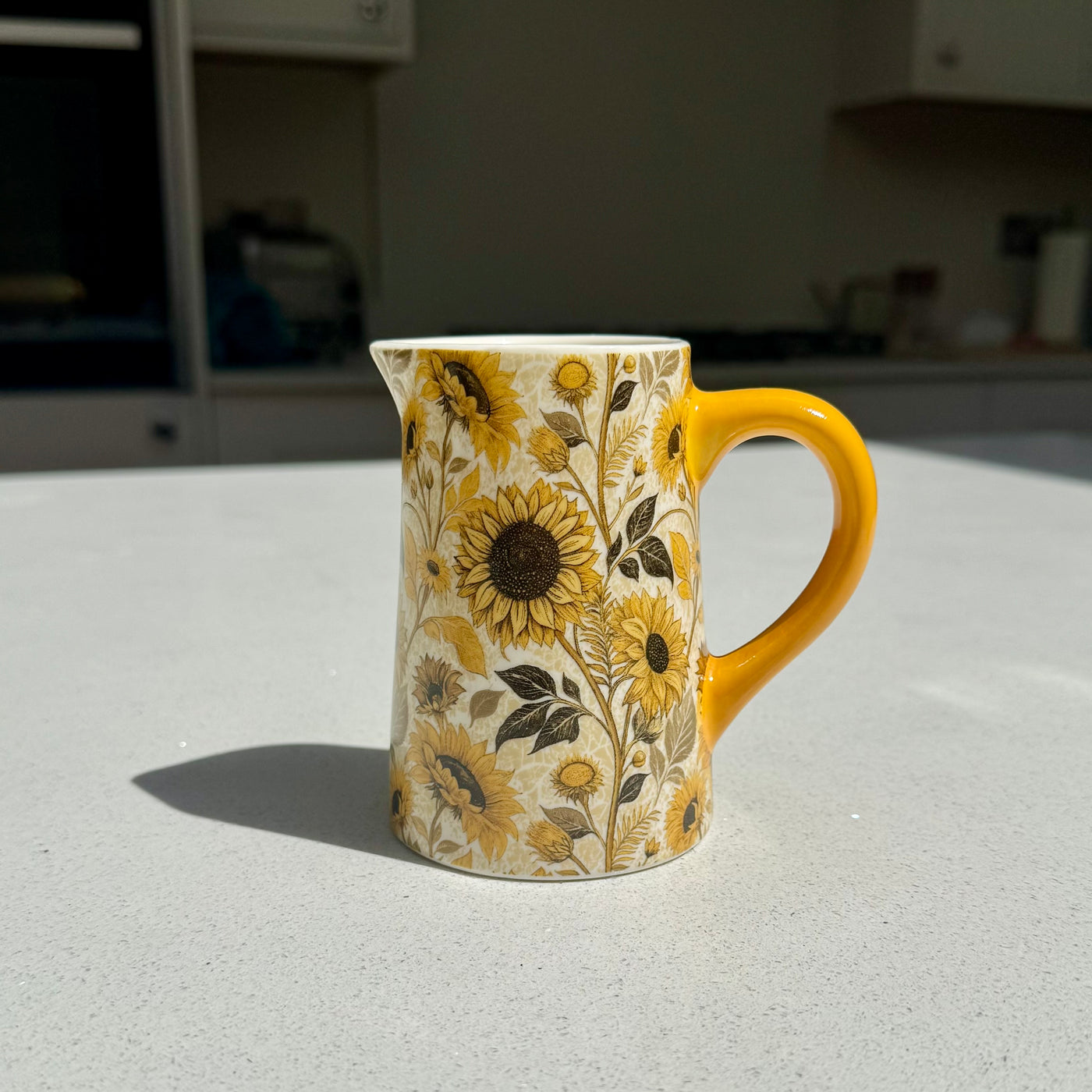 Sunflower Print Ceramic Jug Vase in Various Sizes – Medium