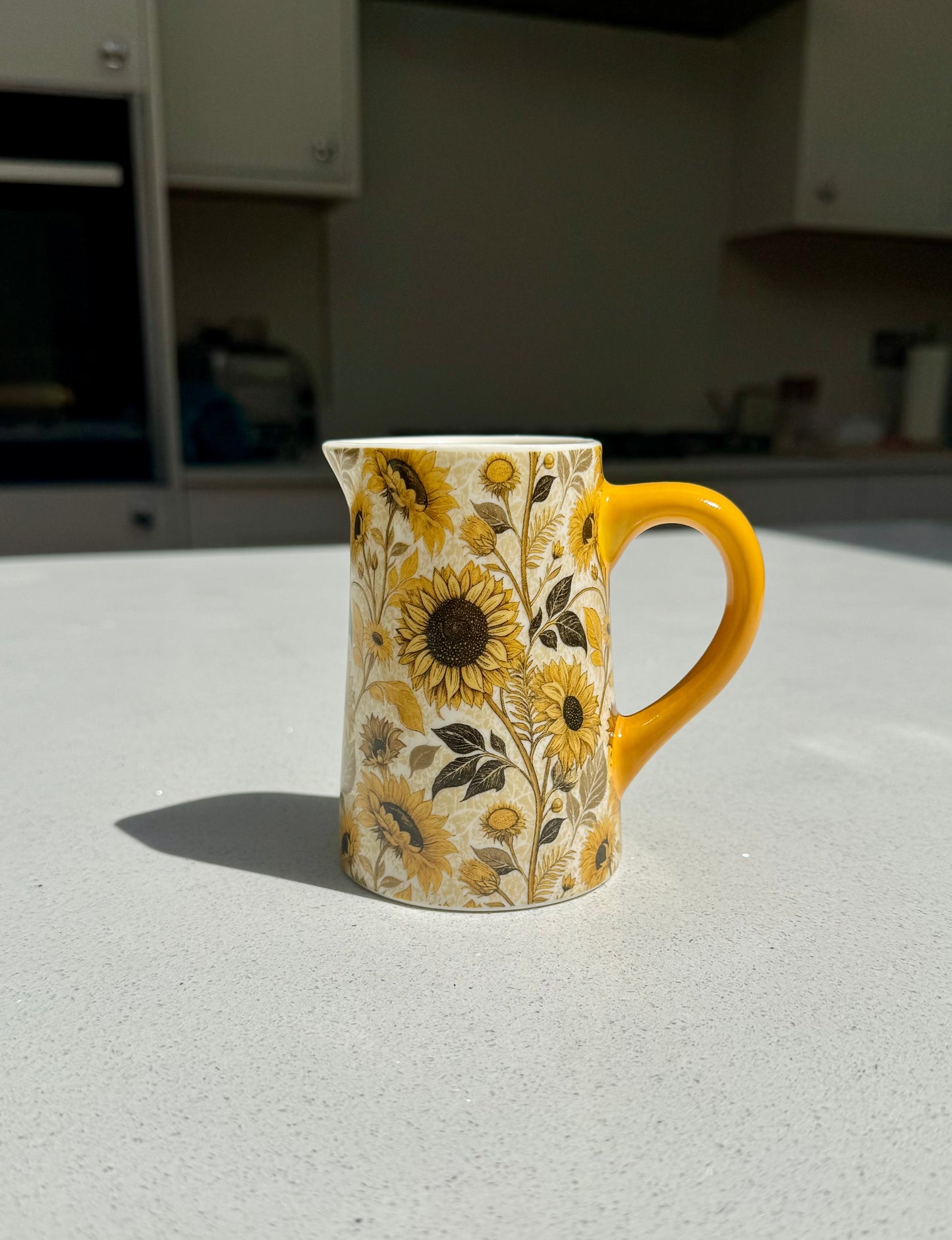 Sunflower Print Ceramic Jug Vase in Various Sizes