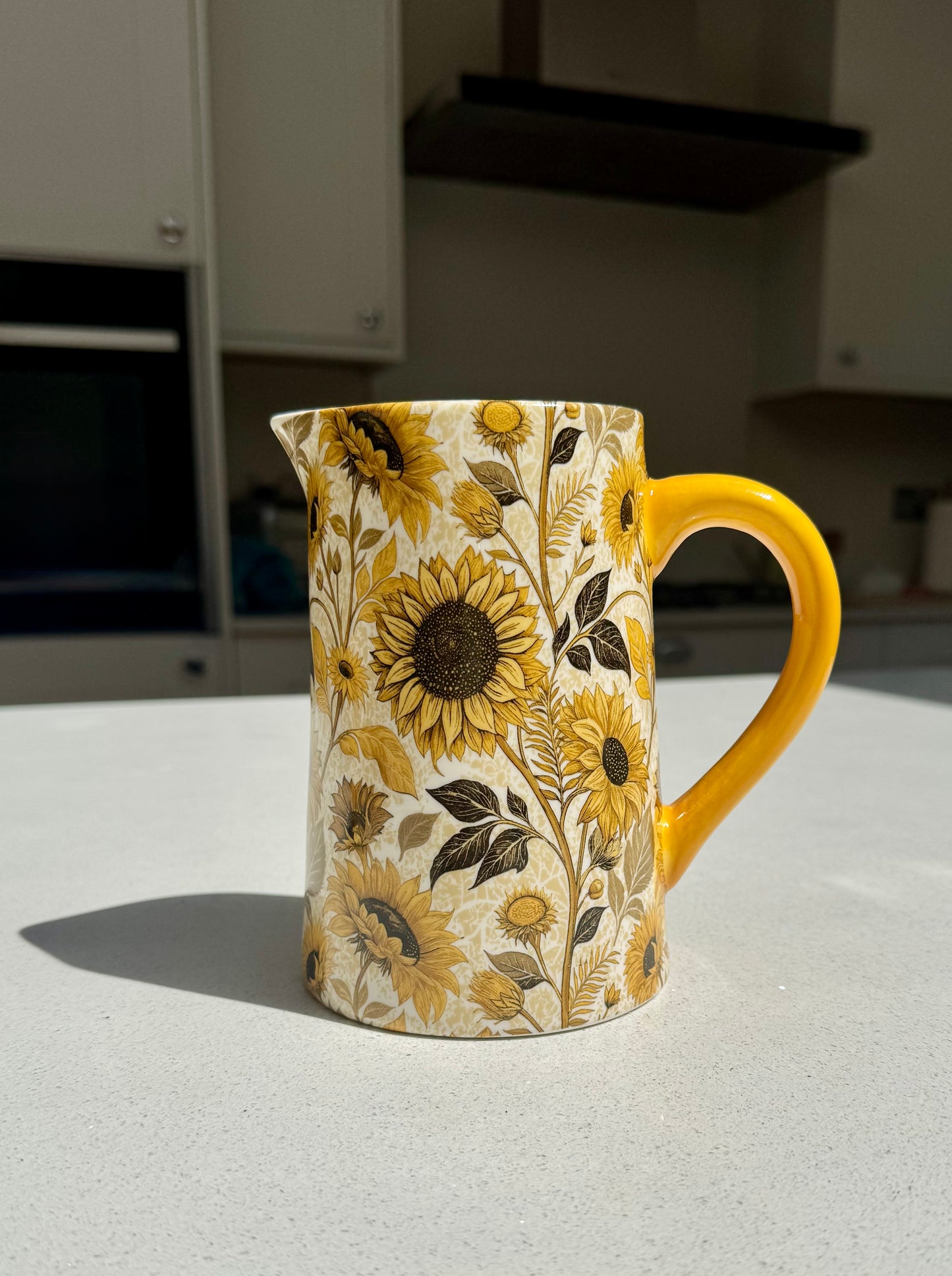 Sunflower Print Ceramic Jug Vase in Various Sizes
