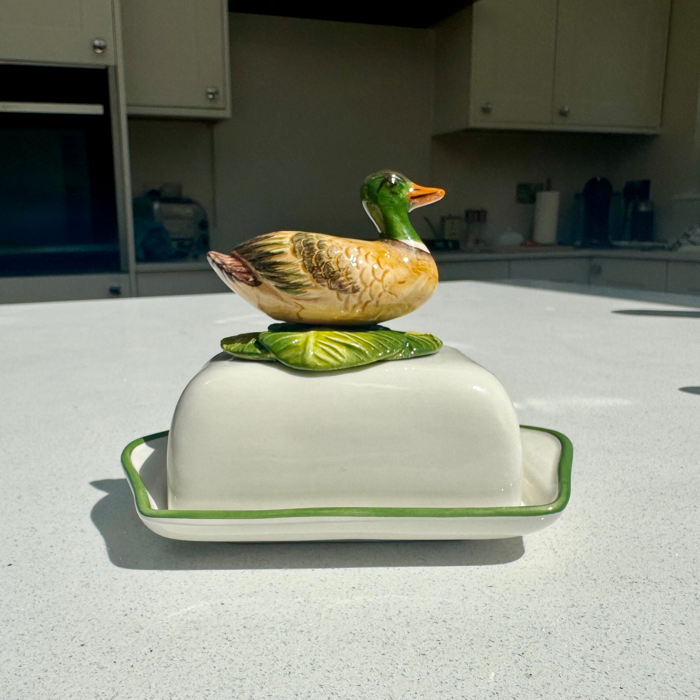 Mallard Duck ceramic butter dish – Woollaston White