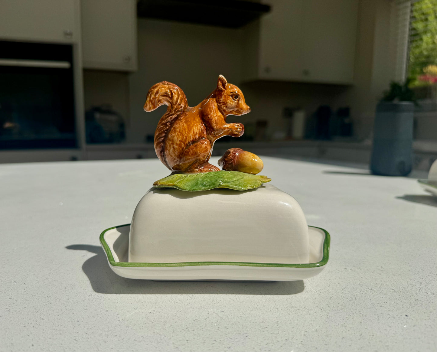 Squirrel Ceramic Butter Dish