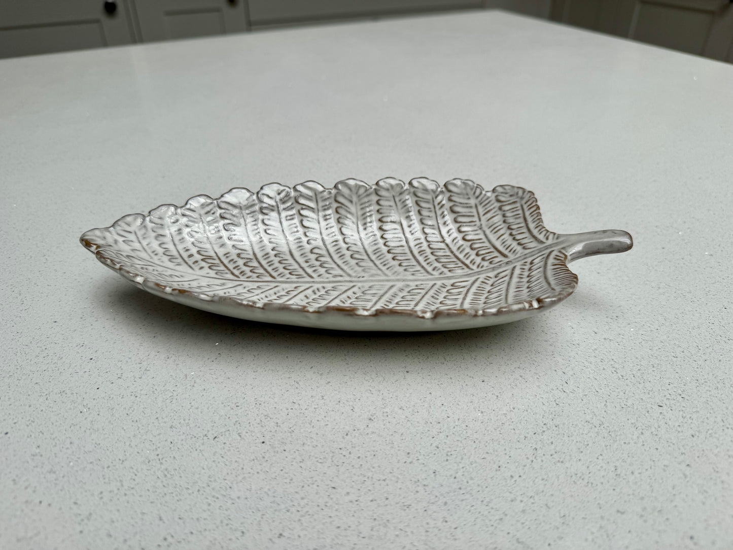 Decorative Ceramic Leaf Bowl in White