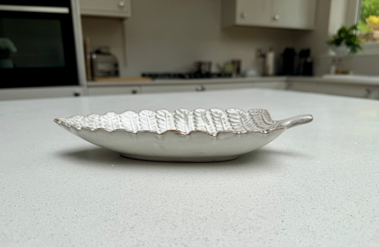 Decorative Ceramic Leaf Bowl in White