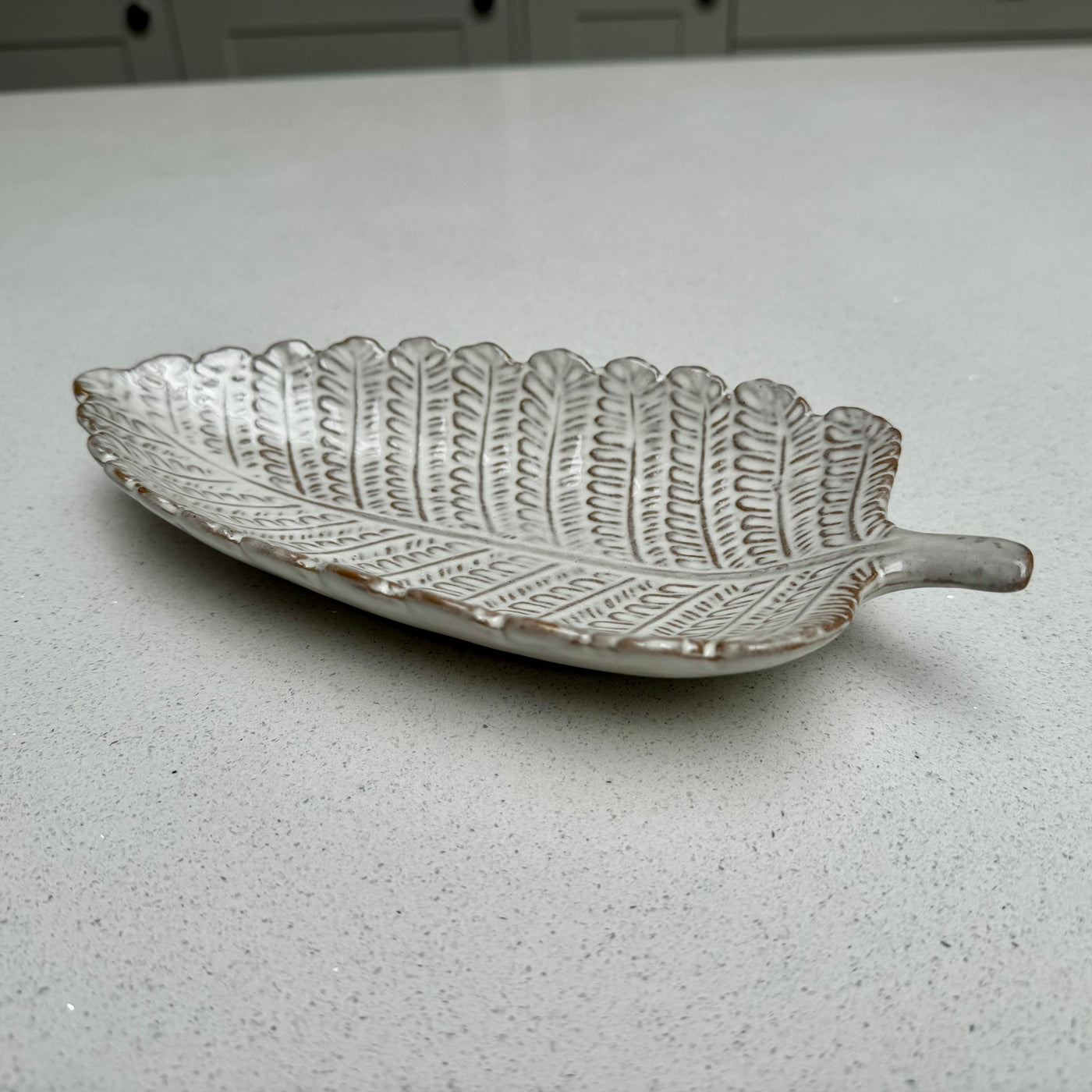 Decorative Ceramic Leaf Bowl in White