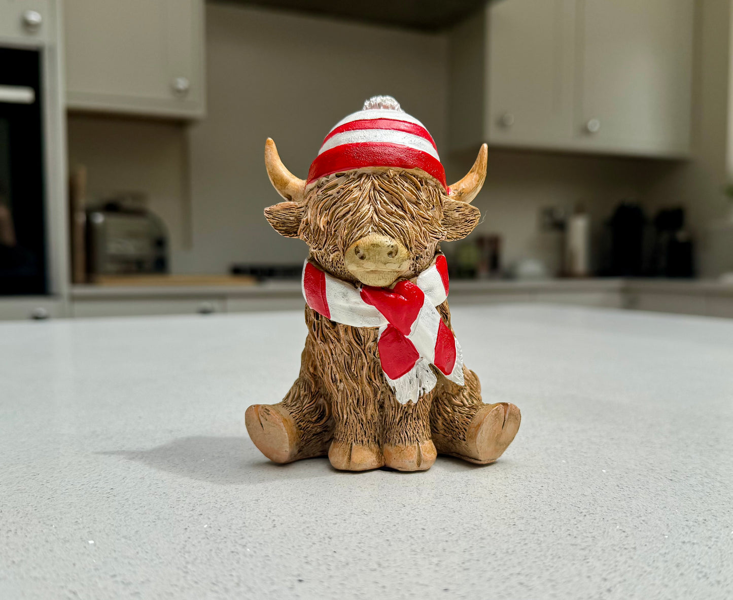 Highland Cow Ornament with Hat & Scarf