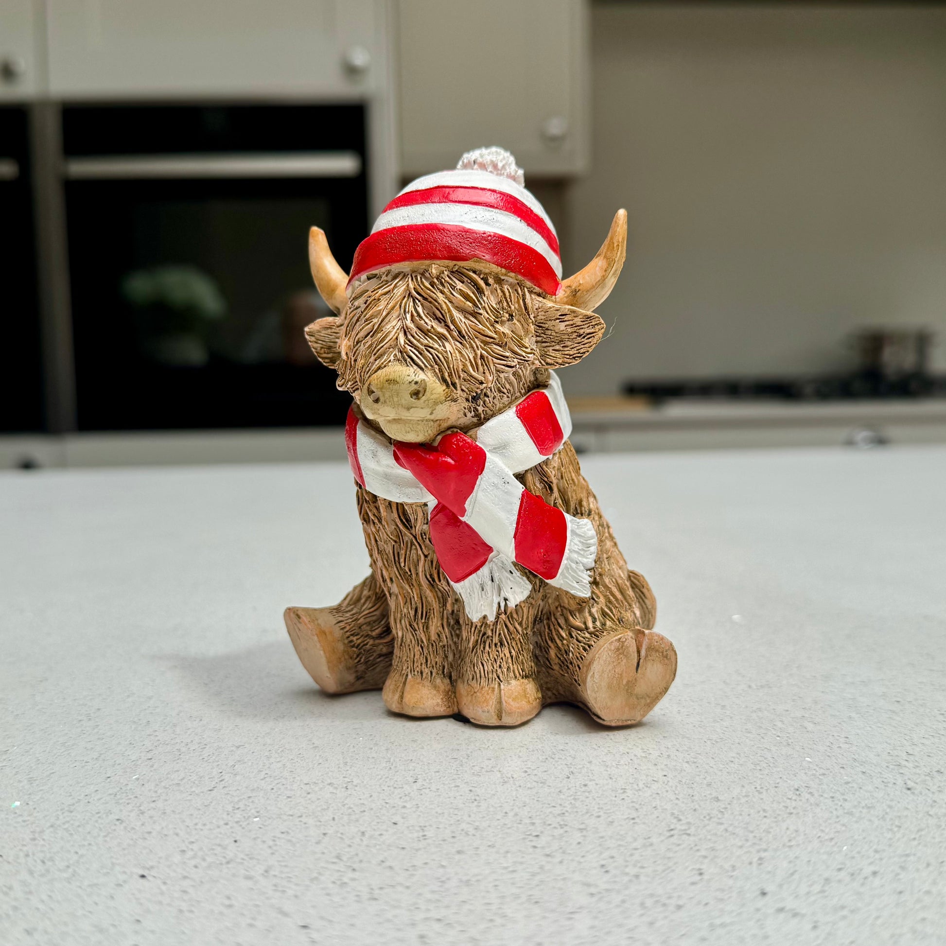 Highland Cow Ornament with Hat & Scarf