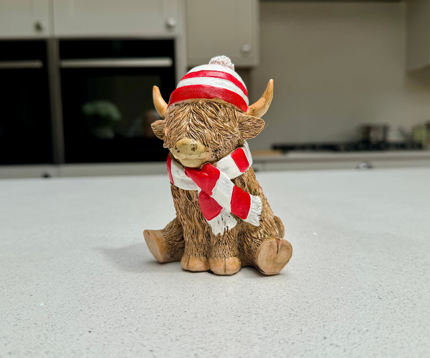 Highland Cow Ornament with Hat & Scarf