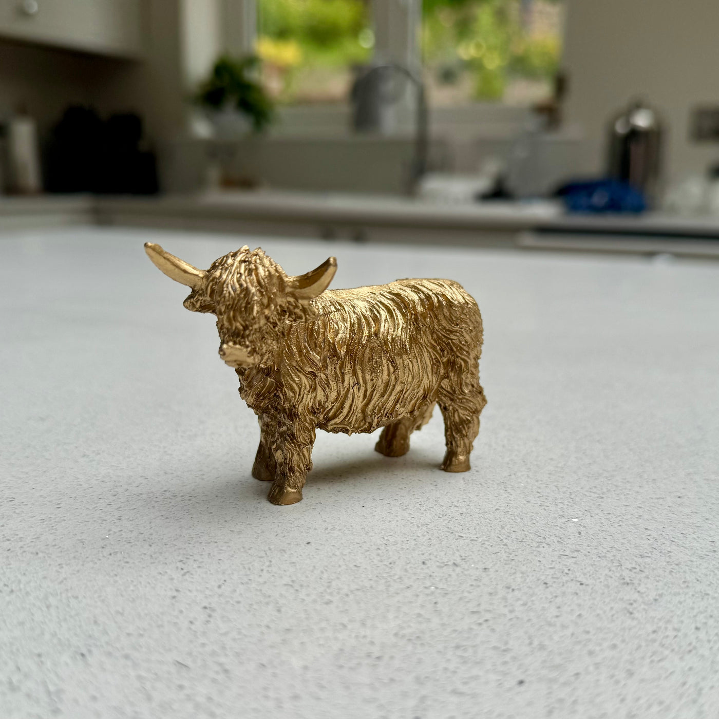 Mini Gold Highland Cow Ornament