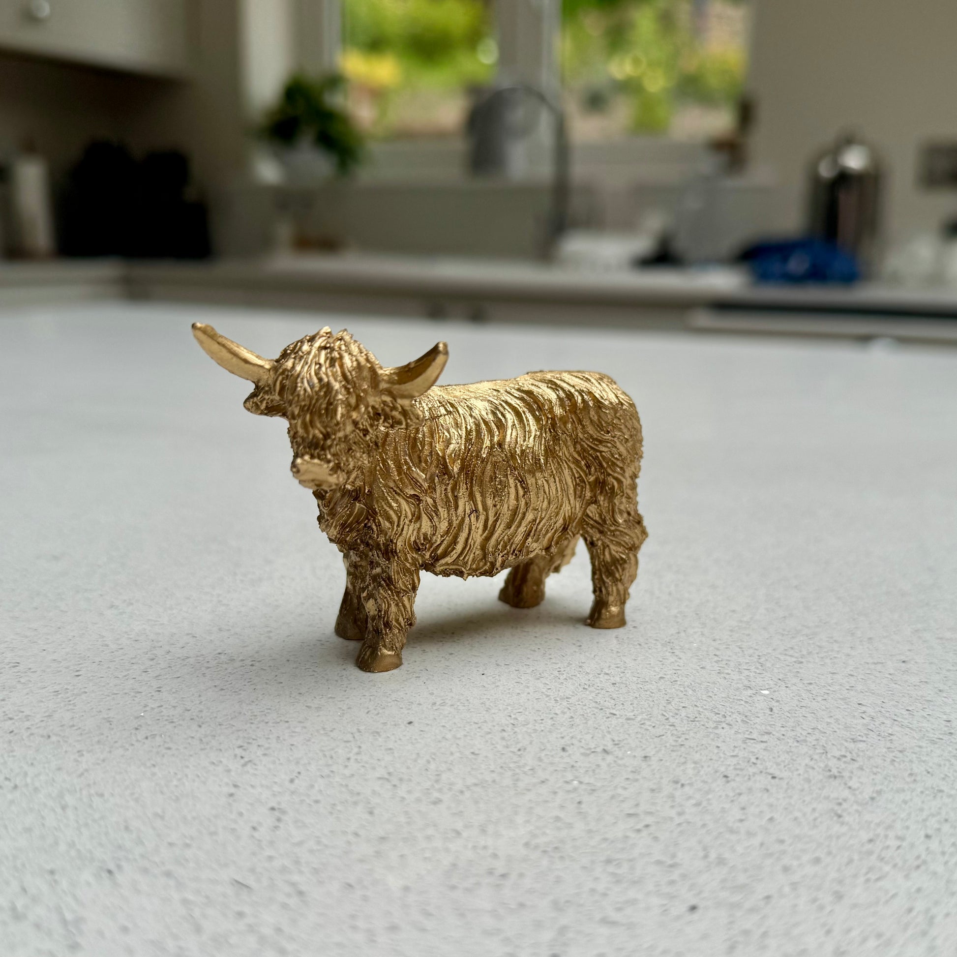 Mini Gold Highland Cow Ornament