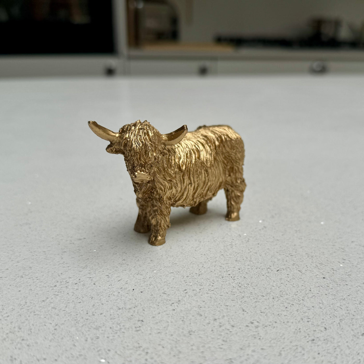 Mini Gold Highland Cow Ornament