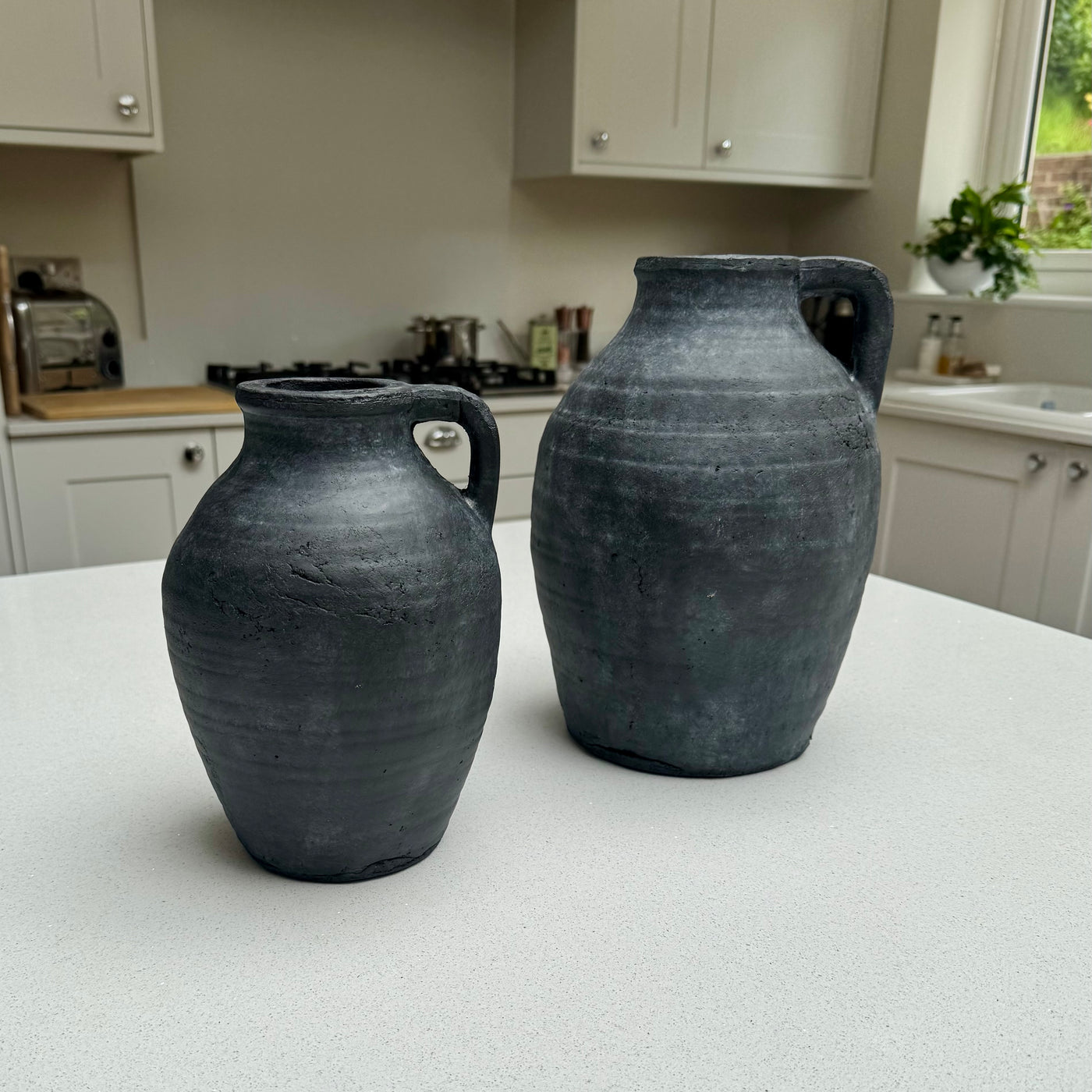 Large Ellie terracotta Jug Vase in Anthracite 28cm