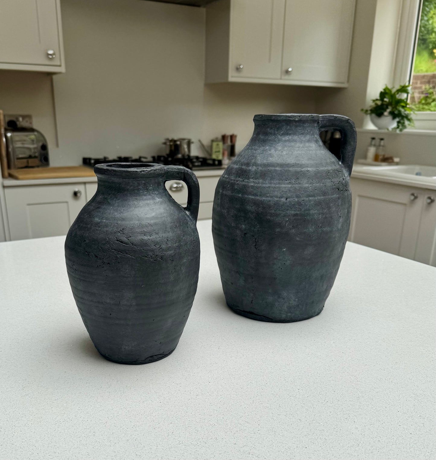 Large Ellie Teracotta Jug Vase in Anthracite