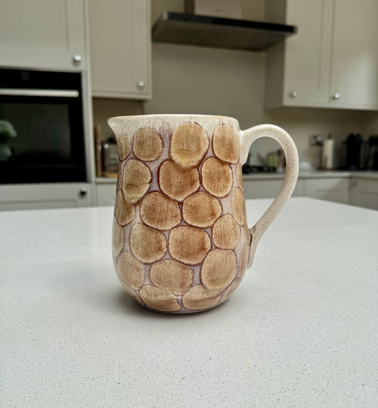 Tortoise Shell Ceramic Jug in Brown