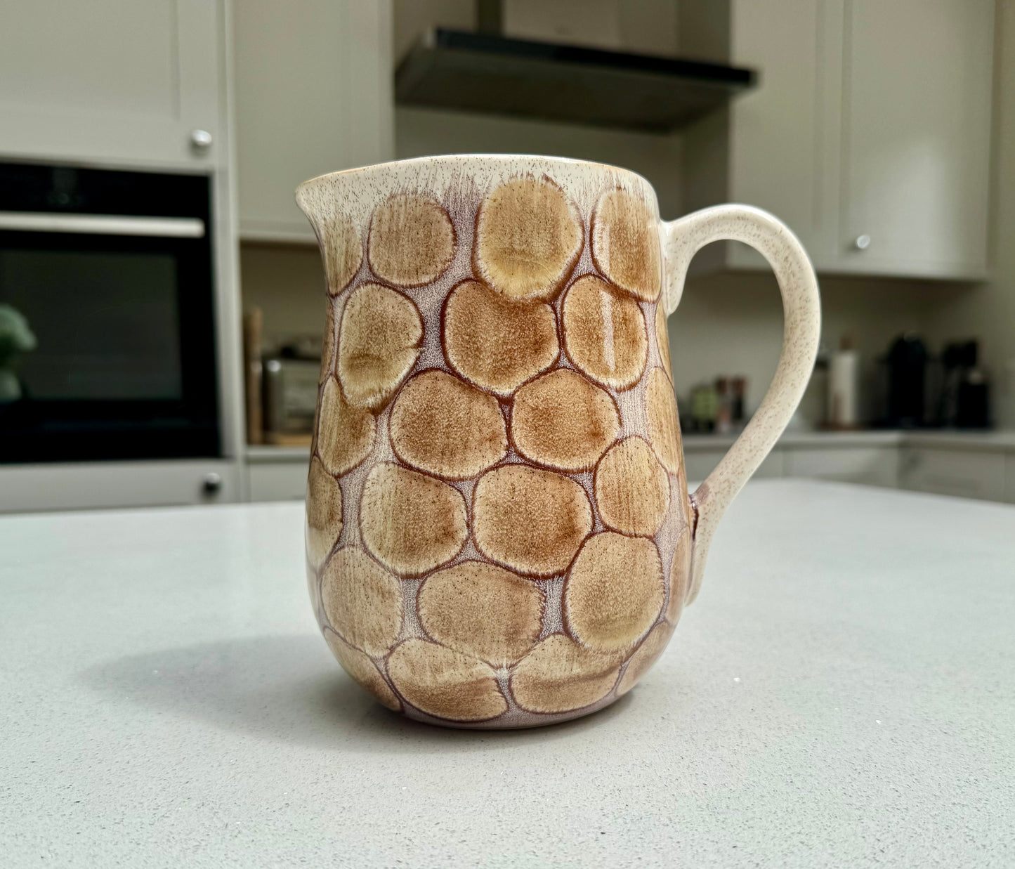 Tortoise Shell Ceramic Jug in Brown