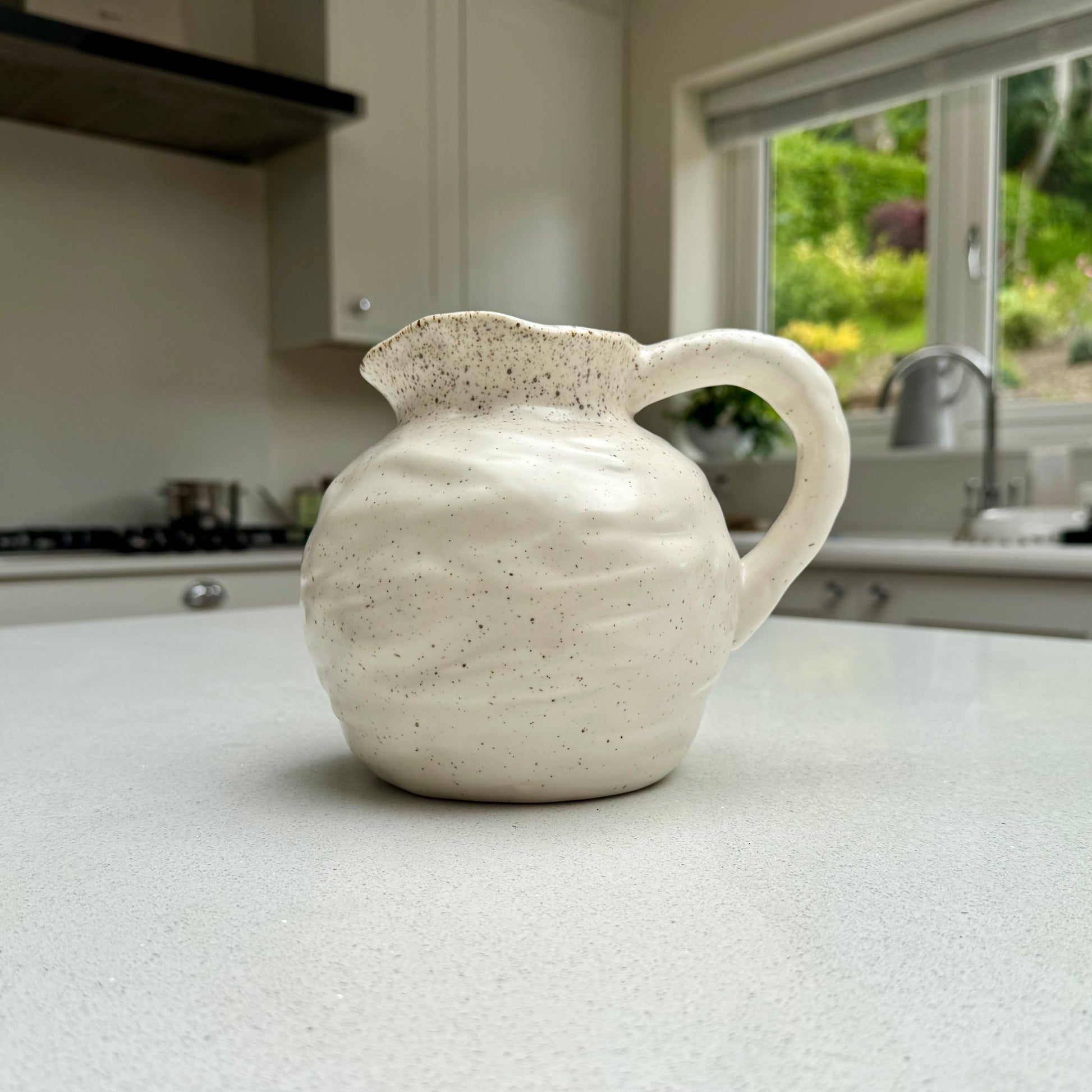 Handmade Speckled Ceramic Jug Vase 18.5cm