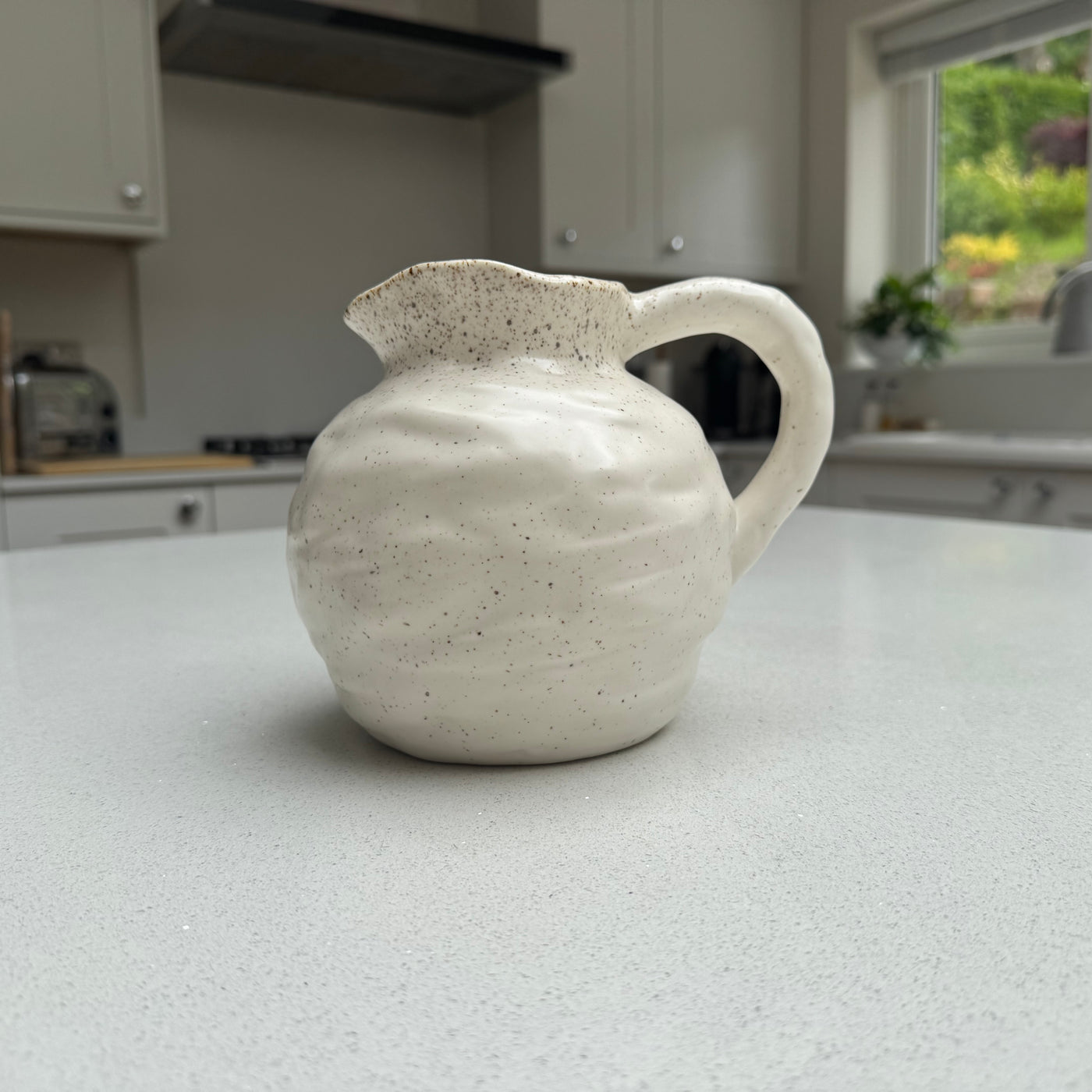 Handmade Speckled Ceramic Jug Vase 18.5cm