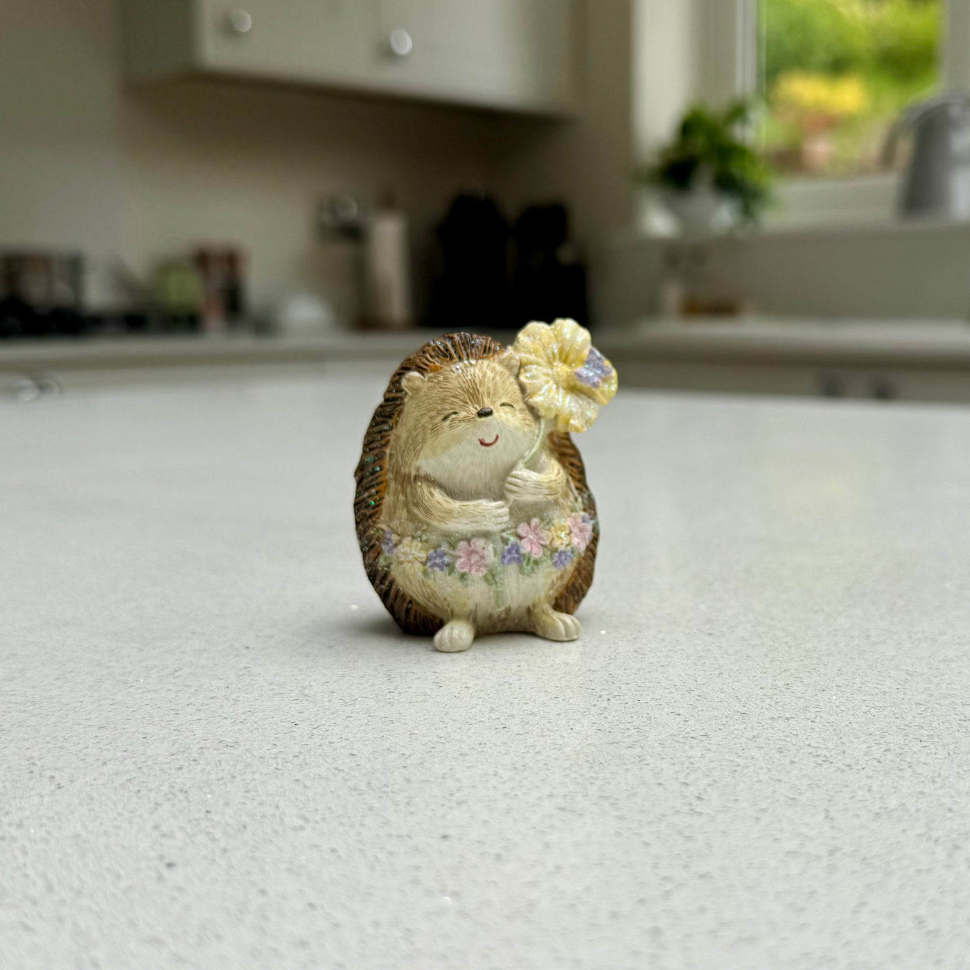 Mini Hedgehog with Flower Ornament