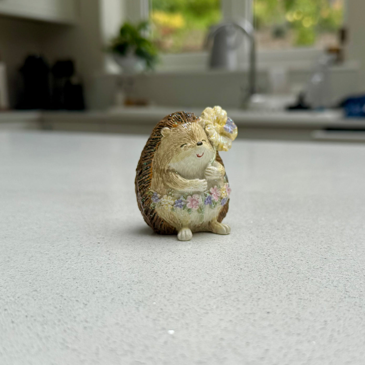 Mini Hedgehog with Flower Ornament