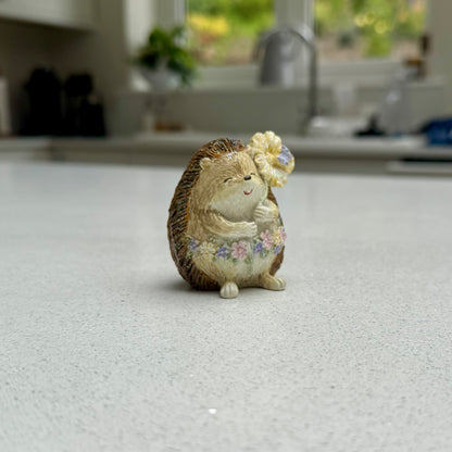 Mini Hedgehog with Flower Ornament