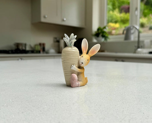 Rabbit with Giant Carrot Ornament