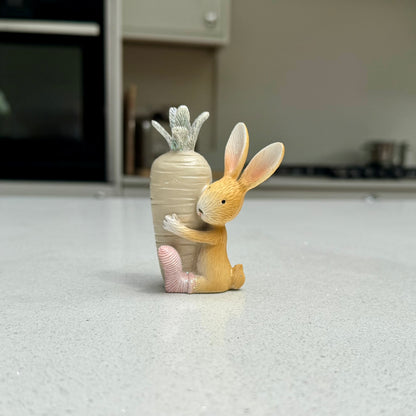 Rabbit with Giant Carrot Ornament