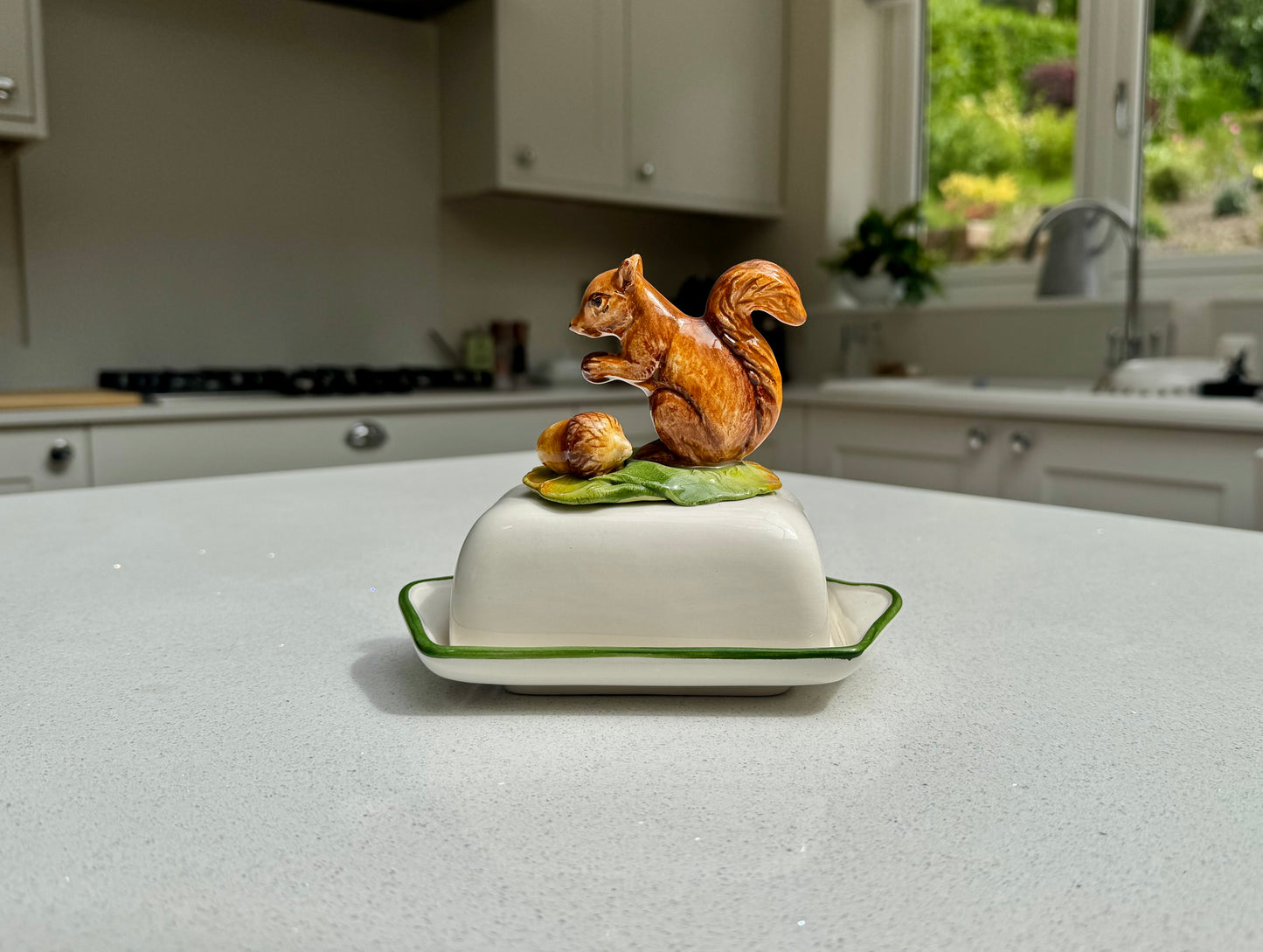 Squirrel Ceramic Butter Dish