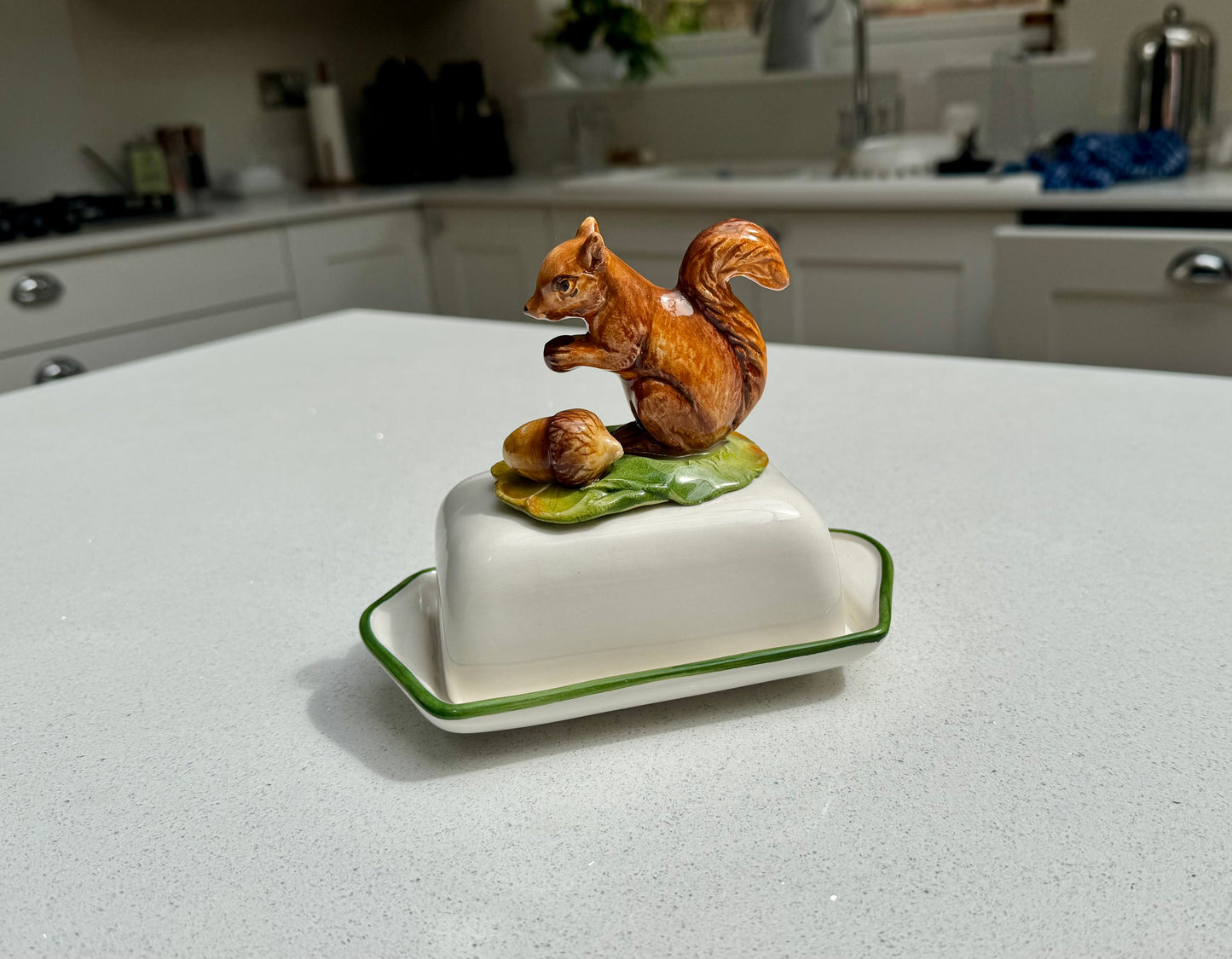 Squirrel Ceramic Butter Dish