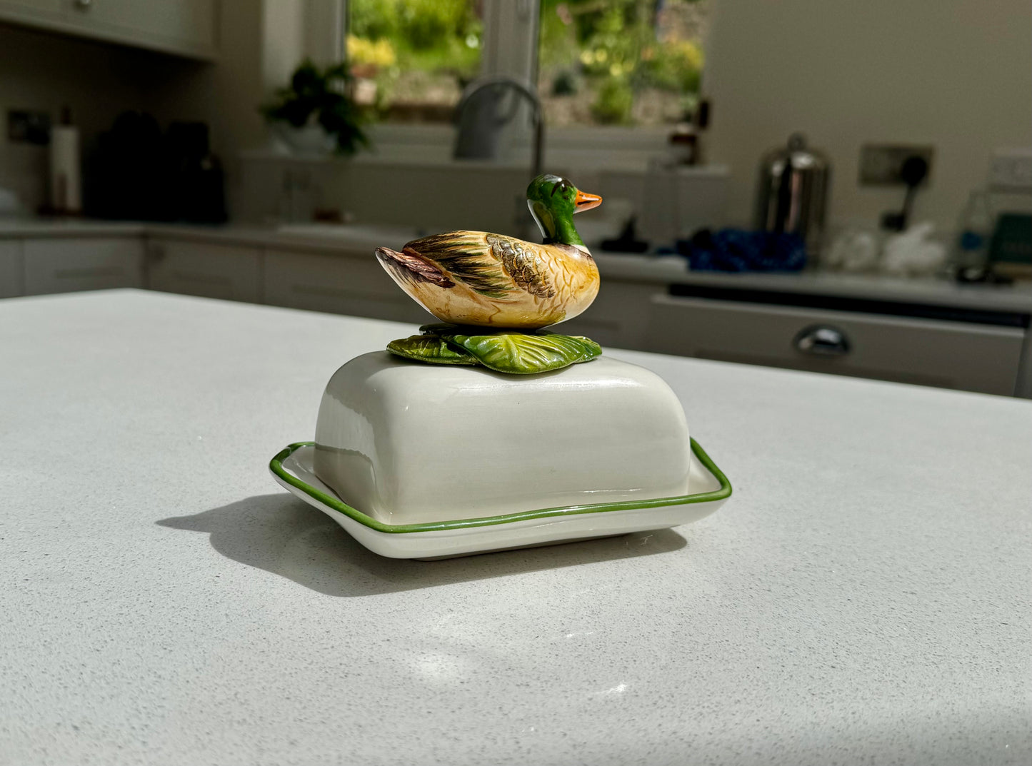 Mallard Duck Ceramic Butter Dish