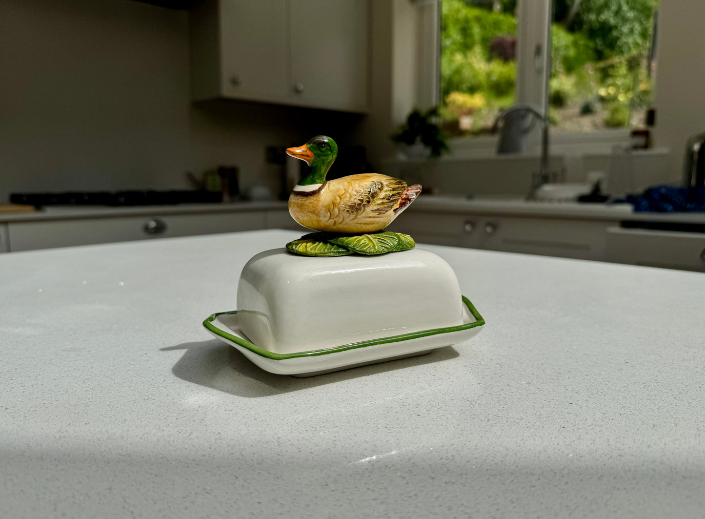 Mallard Duck Ceramic Butter Dish