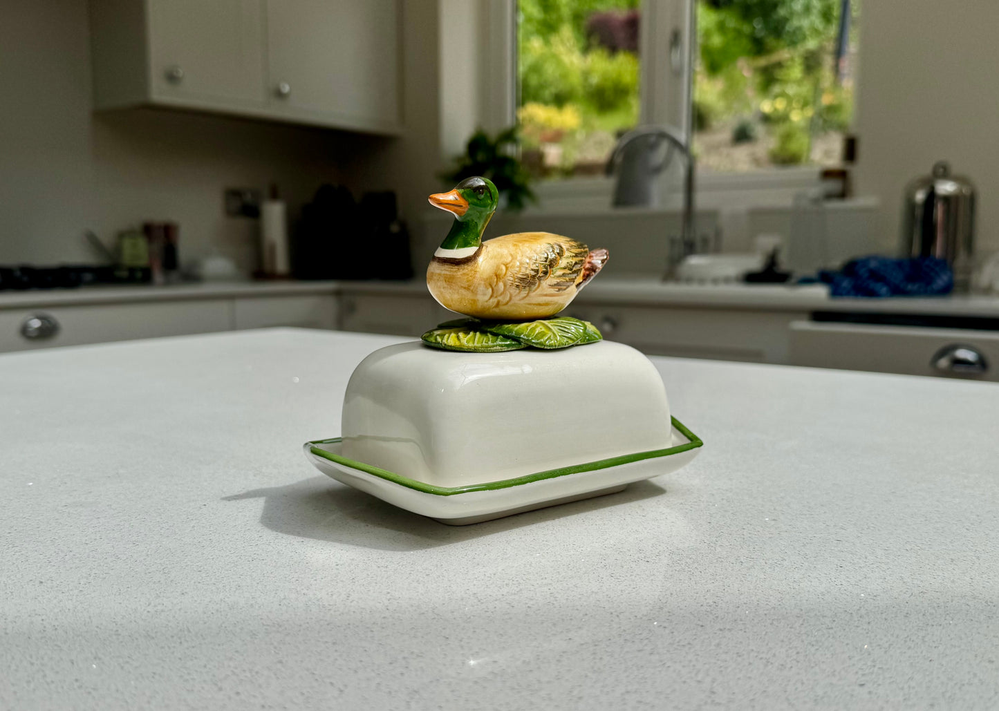 Mallard Duck Ceramic Butter Dish