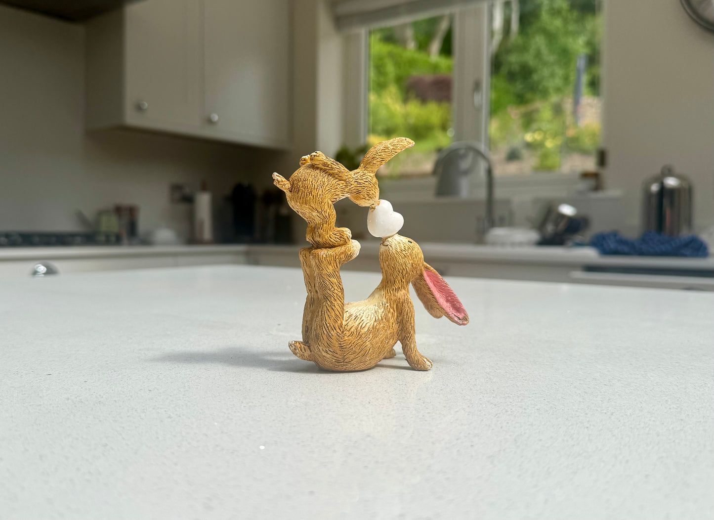 Rabbits with Heart Ornament