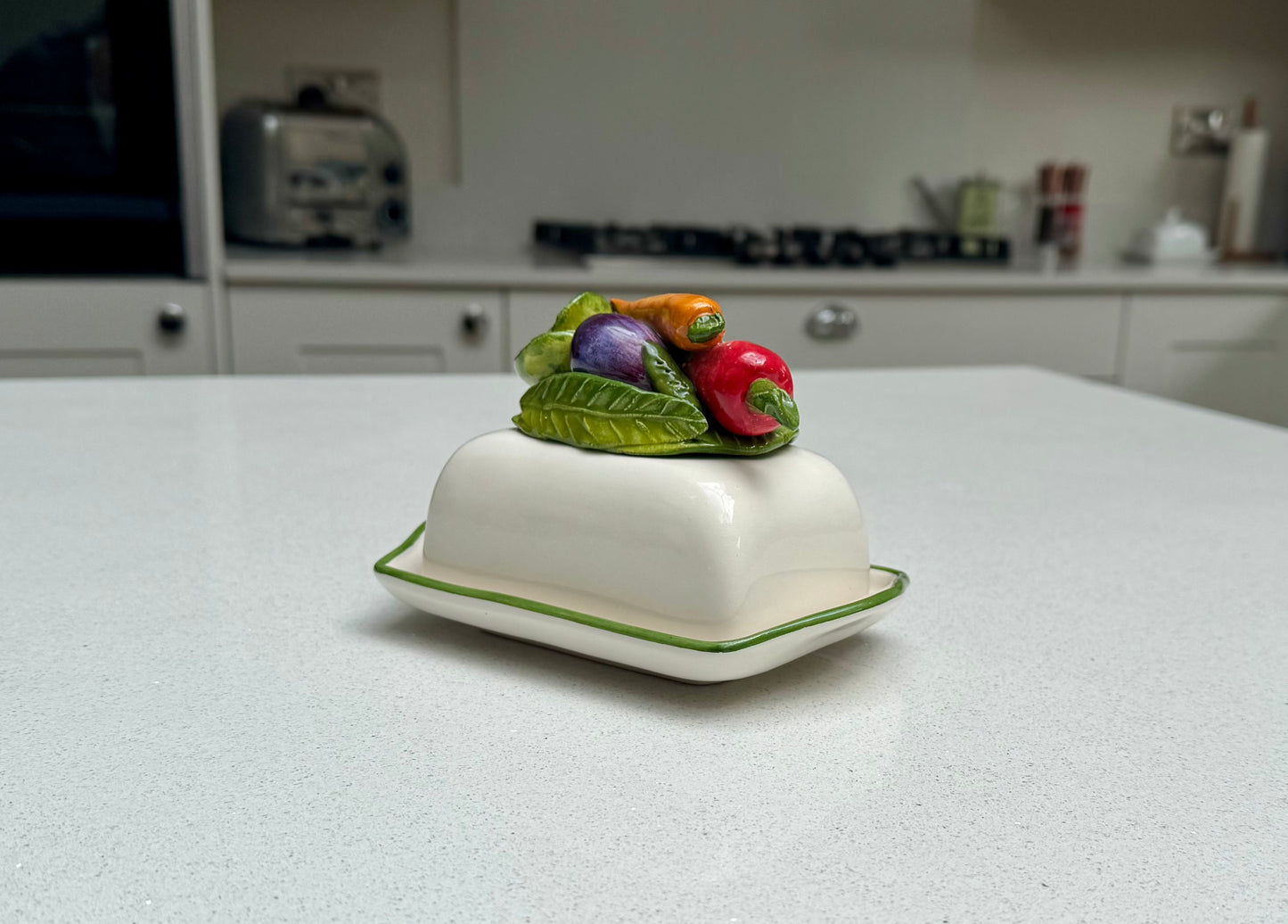 Vegetable Harvest Ceramic Butter Dish